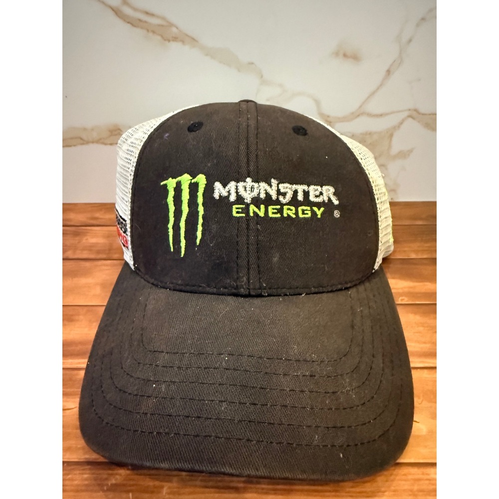Monster Energy NASCAR Ganassi Racing Trucker Hat Black White Mesh Cap CFS